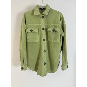 Forever 21 Ruby Shirt Jacket Womens XS Green Thick Fuzzy Lumber Jane